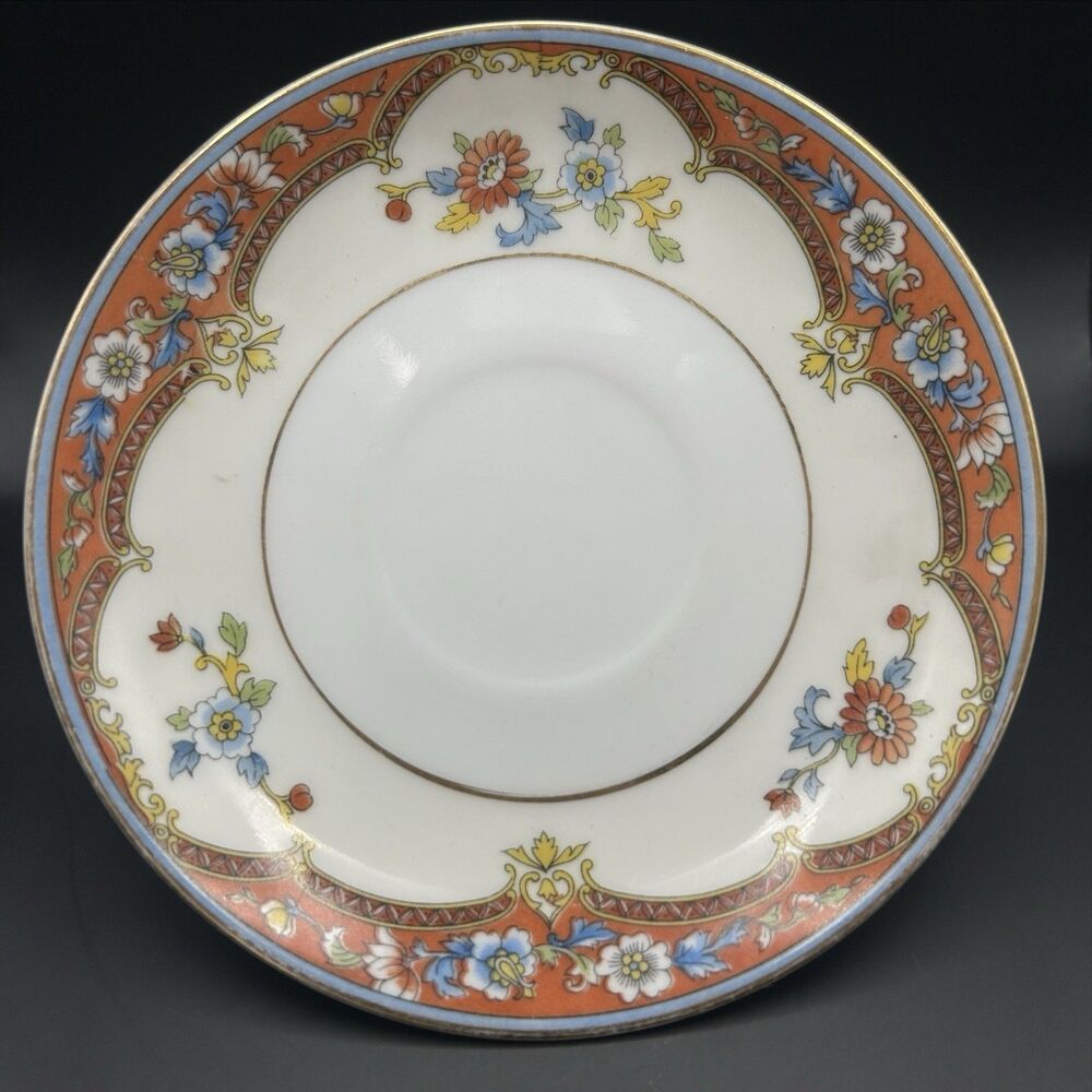 Noritake China Severy 5-1/2" Small Saucer Floral Clusters ~ Gold Rim 81603